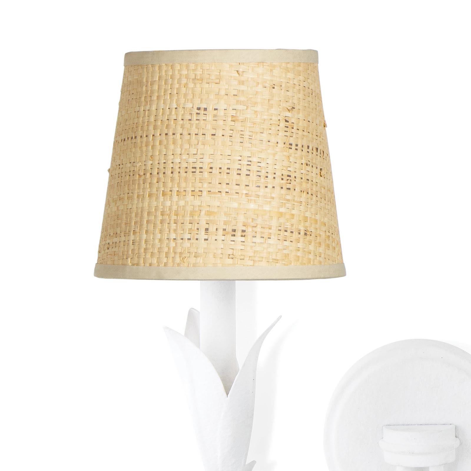 River Reed Sconce Double (White with Rattan Shade) | Regina Andrew